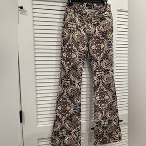 7 For All Mankind Multicolor Paisley Flare Wide Leg Jeans
